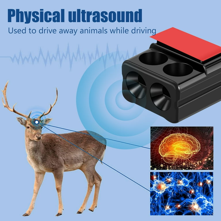 4pcs Animal Alarm Ultrasonic Car Deer Animal Alert Warning Whistles Safety  Sound Alarm Black