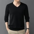 thumbnail image 4 of zbxnLI Men's V Neck Sweater Long Sleeve Casual Knit Slim Basic Sweaters Pullover Tops Fall Winter, 4 of 5