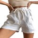 thumbnail image 1 of Pantalones Cortos De Bolsillo Pantalones Cortos De Lazo Suelto Informal Elegante De Cintura Alta Lisos para El Trabajo En Casa Verano Blanco S, 1 of 8