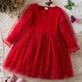 thumbnail image 2 of Mercatoo Girls Cute Birthday Part𝐲 Dress Toddler Kids Long Sleeve Ruffle Tulle Tutu Dress Elegant Pompoms Princess Dress, 2 of 8