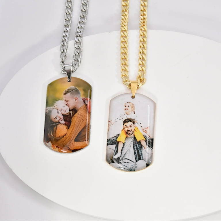 Custom Personalized Dog Tags with Your Picture Photo Dog Tag Necklace 304Stainless Steel Dog Tag Pendant Boyfriend Father Gift SH