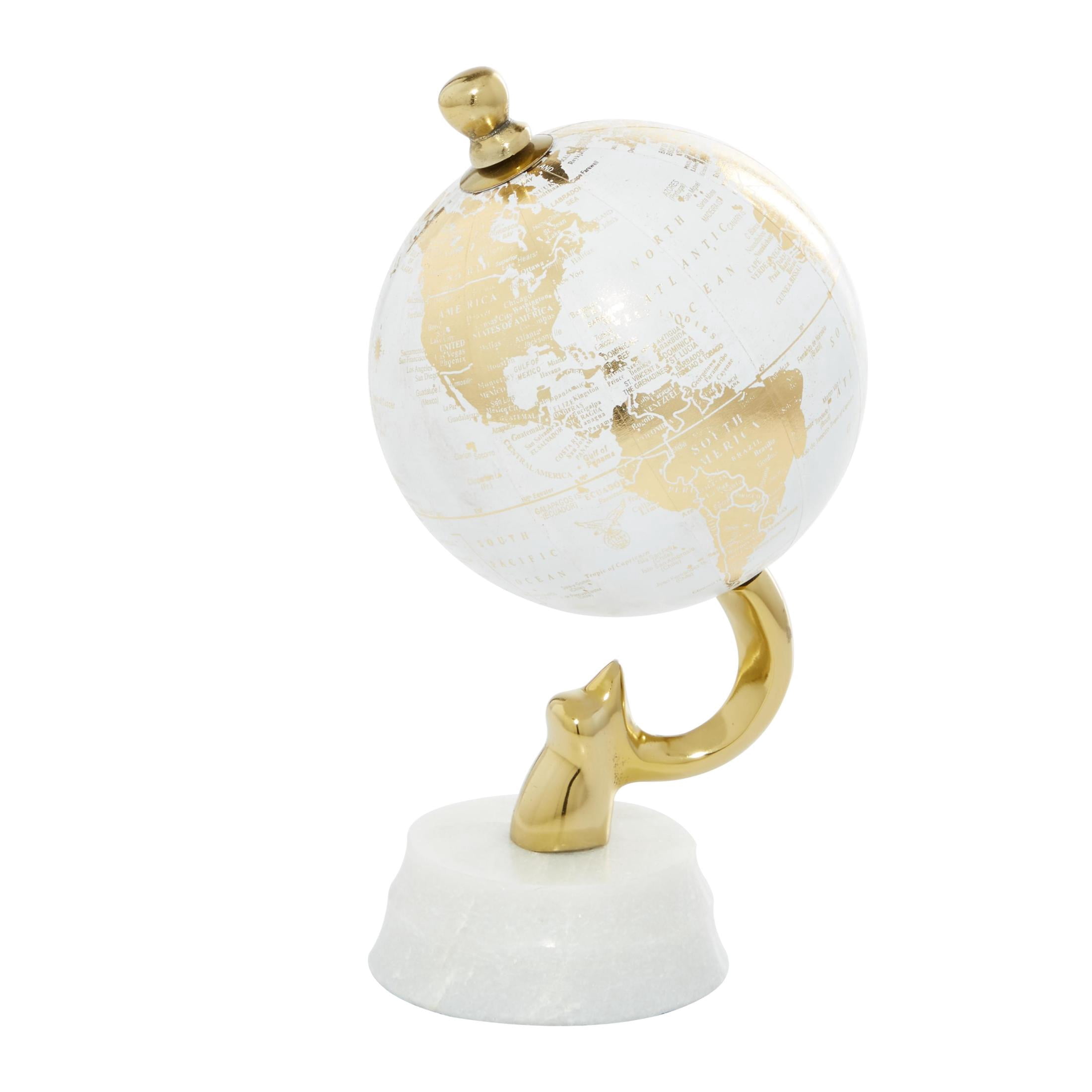 DecMode 5" Gold Globe with Marble Base