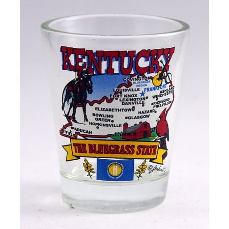 Kentucky State Elements Map Shot Glass