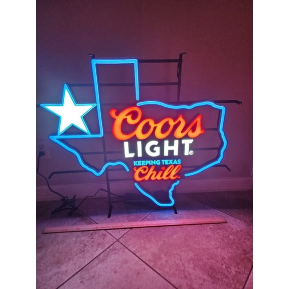 Queen Sense 24"x20" Custom Coor Light Keeping Texas Chill LED Sign Light Neon Signs With Dimmer Party Home Wall Decor Lights W124CLKTC-XLED