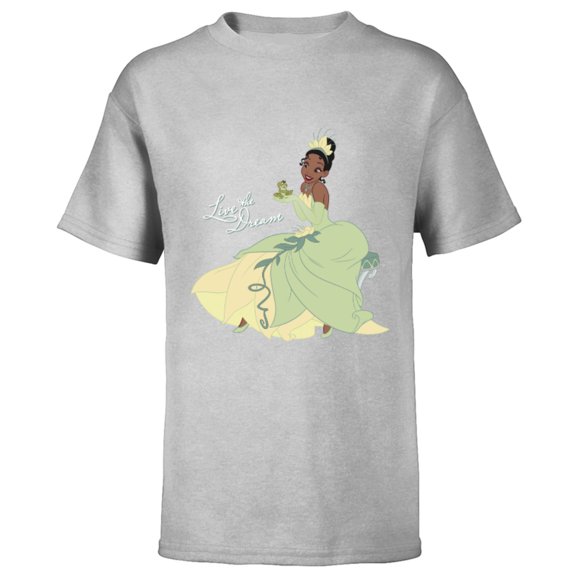 Disney The Princess and the Frog Tiana Dream T-Shirt - Short Sleeve T-Shirt for Kids - Customized-Athletic Heather