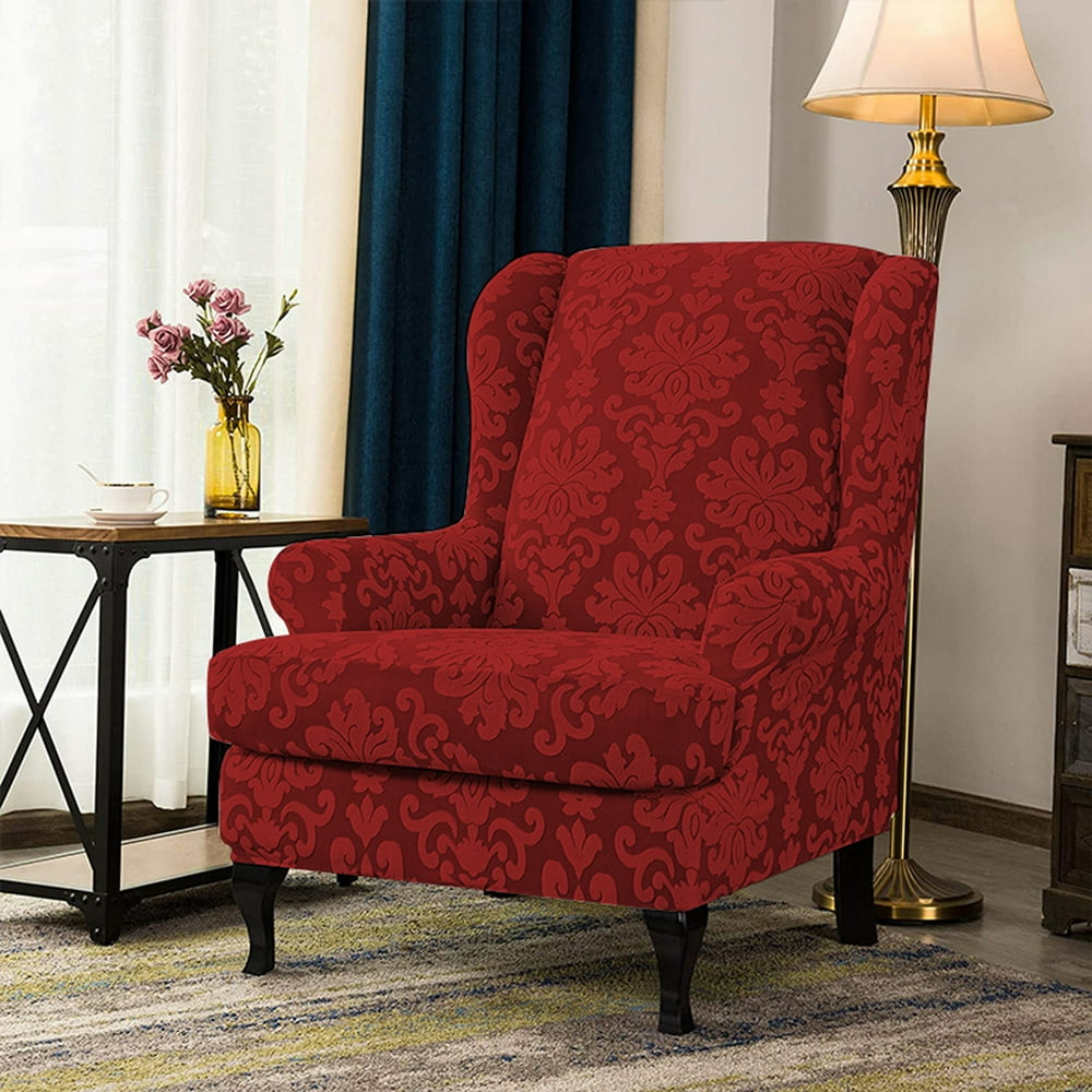 Wingback Chair Covers Wing Chair Sofa Slipcover Covers Floral 2-Piece