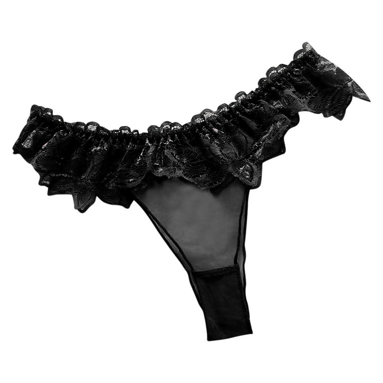 HUPOM Seamless Boyshort Underwear For Women Panties For Girls Thong Casual  None Elastic Waist Black One Size 