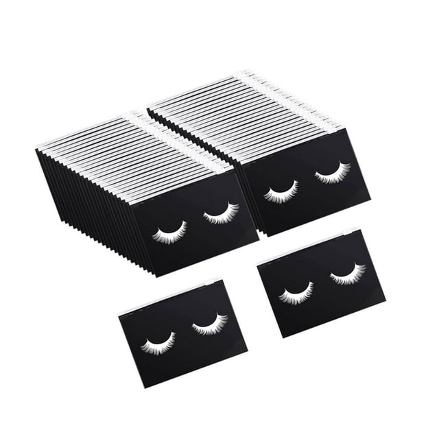 50 Count Lash Bags Eyelash Makeup Bags with Zipper EVA Makeup Adorable 15x10cm Black
