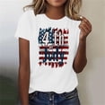 thumbnail image 5 of Women's T-shirts Short Sleeves Round Neck Simple Graphic Pattern Lightweight Soft Tops T-shirts for Independence Day Fourth of July Women's Beach Outfits Ship in 2 Days, 5 of 7