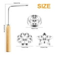 thumbnail image 4 of Tcwhniev 4Pack Rosette Mould Set, Bunuelos Mold with Wooden Handle, Rosette Cookie Bunuelos Tool Star Flower Circle Aluminium Cast Waffle Molds Set with 3 Interchangeable, 4 of 7