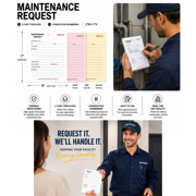 100 Pack Maintenance Request - White - Triplicate
