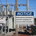 thumbnail image 7 of Weatherproof Horizontal ANSI PPE Multiple Sign (Safety glasses and hearing protection mandatory for everyone while in the plant) 8 in" x 12 in" UV Resistant Indoor Outdoor Plastic Safety Warning SIgn, 7 of 7