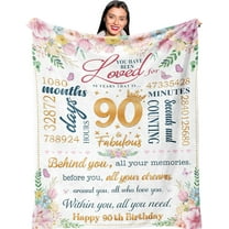 90th Birthday Gifts for Women, Best Gifts for 90 Year Old Woman, 90th Birthday Ideas, Gifts for 90 Year Old Woman, 90-Year-Old Birthday Gifts for Women, 90th Birthday Blanket 60” x 50”