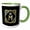 Green/White, variant on 3drose, Letter M- Image of Monogram with Crown and Blue Star- Not Metal Foil, 11oz Two-tone Yellow Mug