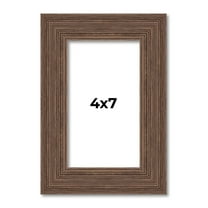4x7 Frame Brown Farmhouse Solid Wood Picture Frame Width 1.5 Inches | Interior Frame Depth 0.5