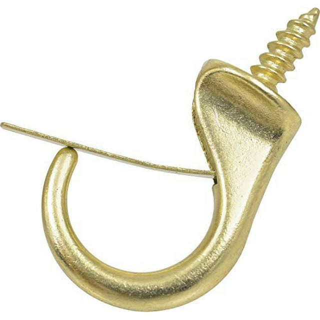 Hillman Hardware Essentials 851856 Safety Cup Hook Brass 7/8" - 2 Pack
