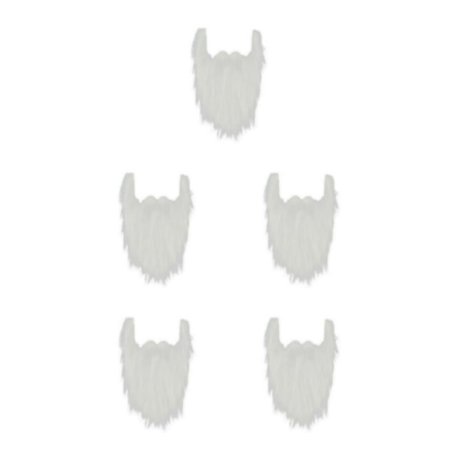 Shengyu Accessoires de Costume de Barbe Factice Festive pour Fêtes Cosplay Blanc 5ensemble