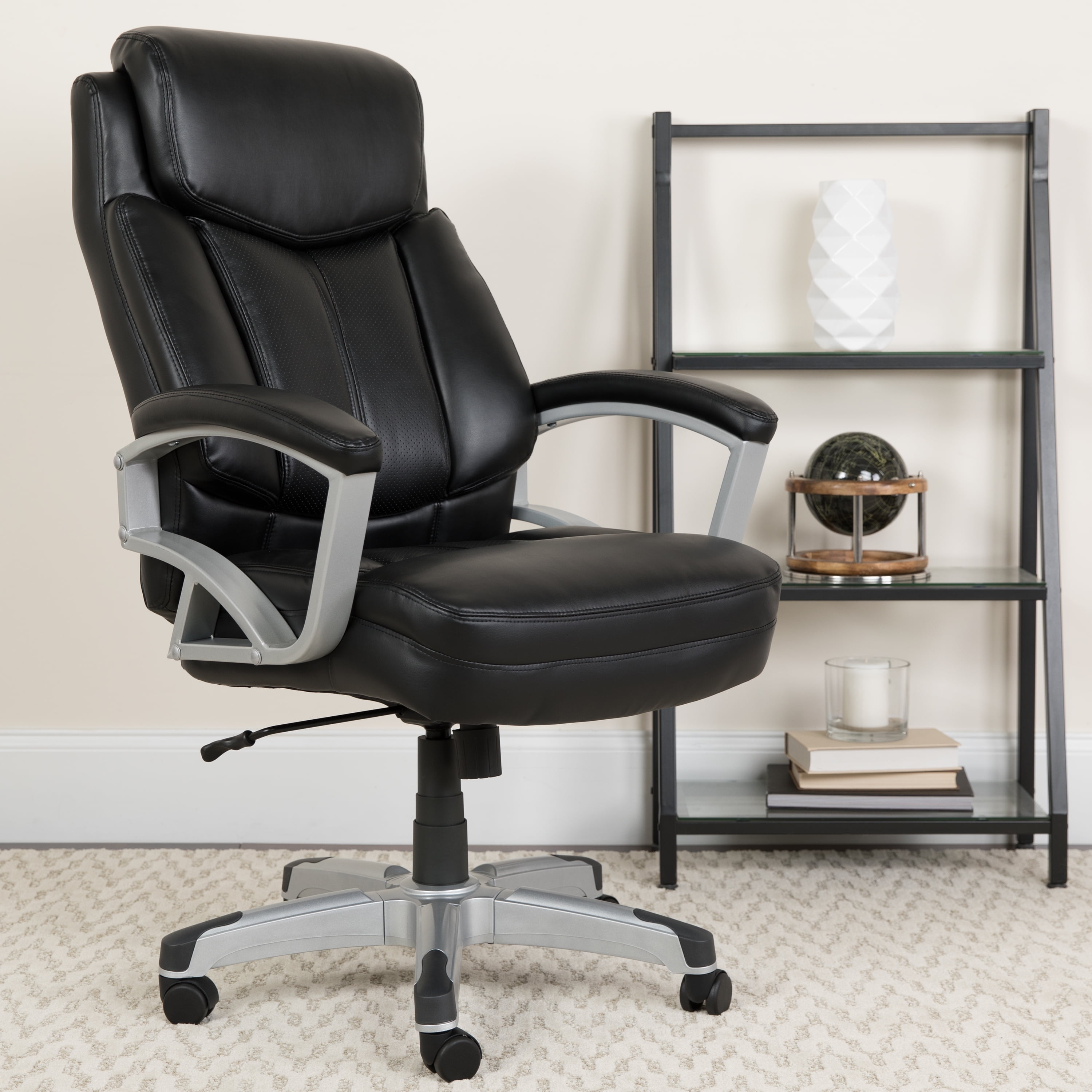 Flash Furniture HERCULES Series Big & Tall 500 lb. Rated Black LeatherSoft Executive Swivel 