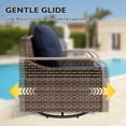 thumbnail image 6 of EAGLE PEAK Outdoor Rocking Chairs with Cushions, Set of 2, Brown/Blue, 6 of 8