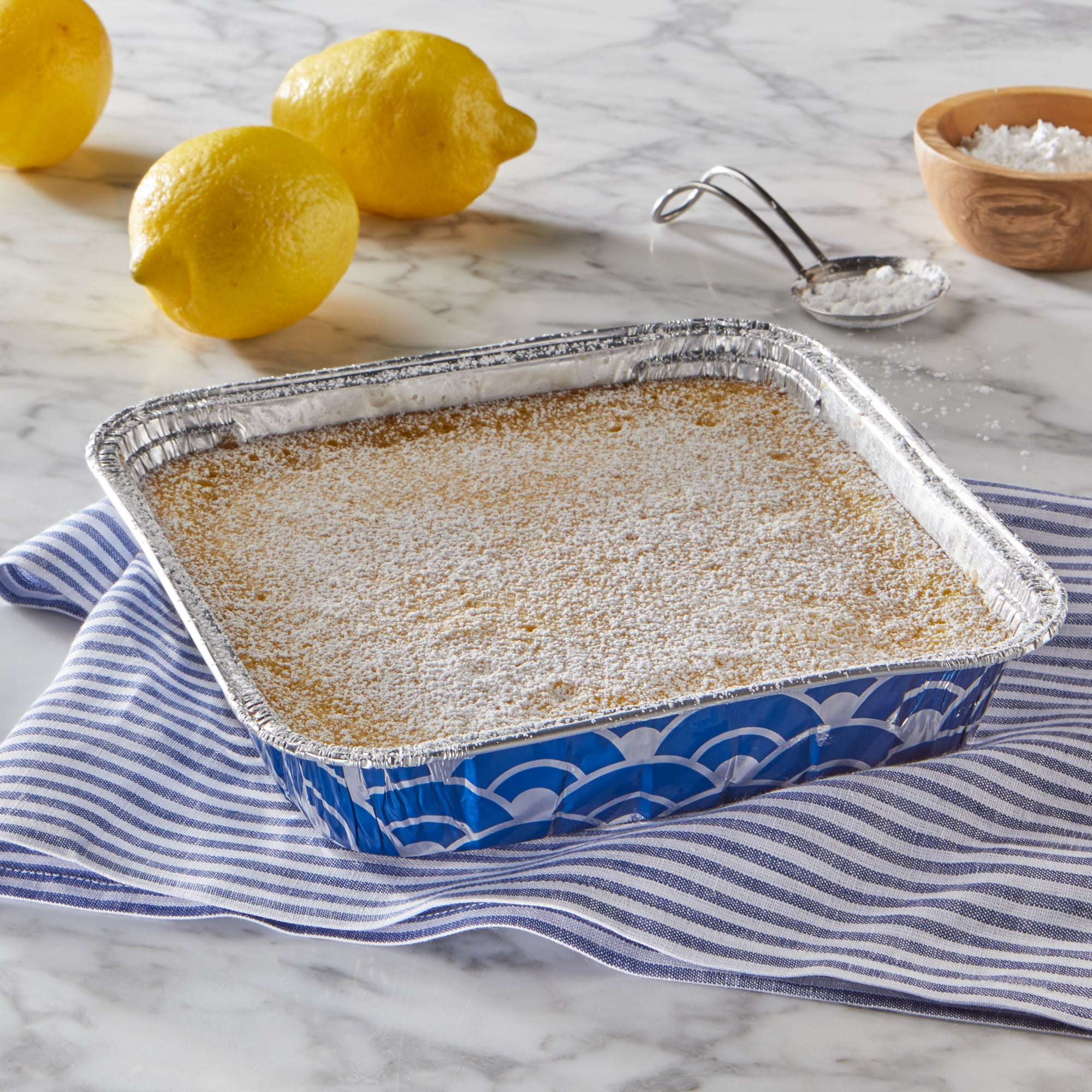 (5 pack) EZ Foil Cake Pans with Lids, Blue, 8x8 Inch, 3 Count