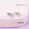 thumbnail image 4 of Boucles d'Oreilles pour Enfants / Enfants / Filles à Vis avec Signe de Paix Rétro - Argent Sterling, 4 of 4