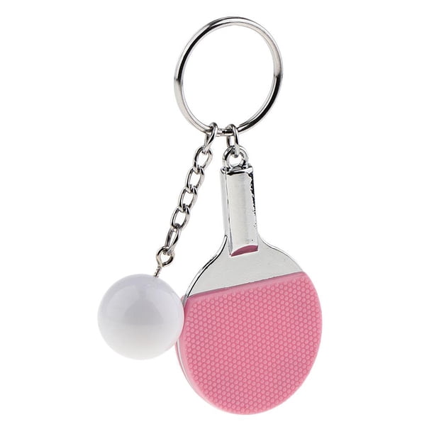 Tenis de murciélago Perfecl Llavero de metal plateado rosado