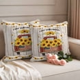 thumbnail image 2 of Outdoor Pillow Covers Retro Farm Sunflower Red Truck Waterproof Pillow Cases 24x24 Set of 2, Rustic Wood Grain Berry Throw Pillow Cover Pillowcase for Patio Balcony Couch Garden, 2 of 9