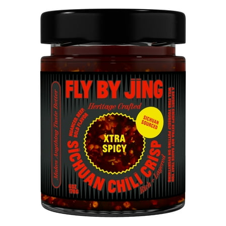 Fly By Jing Xtra Spicy Sichuan Chili Crisp All Natural Vegan Extra Spicy Hot Sauce 6oz jar