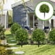 thumbnail image 4 of Árbol de bolas topiario de cedro artificial de 23,6 pulgadas de alto | Arbusto falso al aire libre con espiga en el suelo | Casquillo de planta de plástico realista para porche delantero, patio, 4 of 8