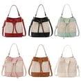 thumbnail image 5 of Bundle Pocket Straw Crossbody Bag Commute Handbag Drawstring Bucket Bag Messenger Bag Large Capacity Beach Shoulder Bag Girls, 5 of 5