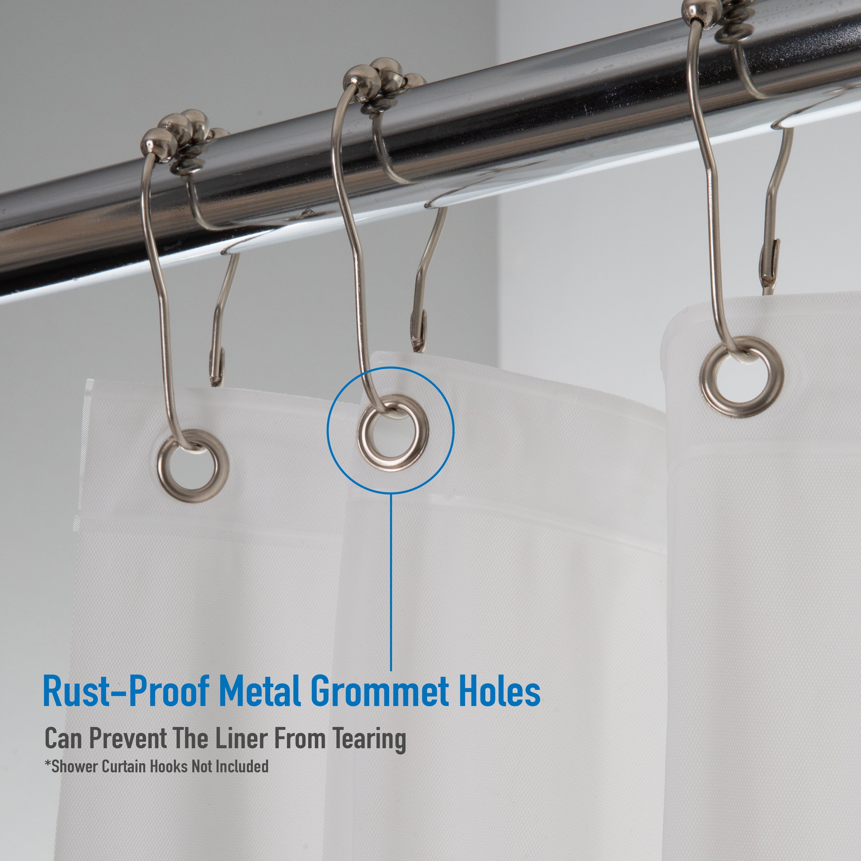 Bath Bliss 2 Pack PVC Splash Guard Bathroom Shower Liner in Solid White