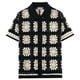 thumbnail image 4 of Ceisia Men's Summer Granny Square Patchwork Open Knit Short Sleeve Button Down Cardigan Multicolor L Gifts, 4 of 9