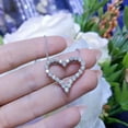 thumbnail image 2 of 1.20Ct Round Cut Moissanite Test Pass Heart Pendant 14K White Gold Plated, 2 of 2