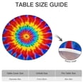 thumbnail image 6 of Colorful Rainbow Tie Dye Spiral Pattern Round Fitted Tablecloth with Elastic Edge,Dining Table Cover Waterproof,Outdoor Round Tablecloth for Camping,Dining,Indoor and Outdoor, 6 of 7