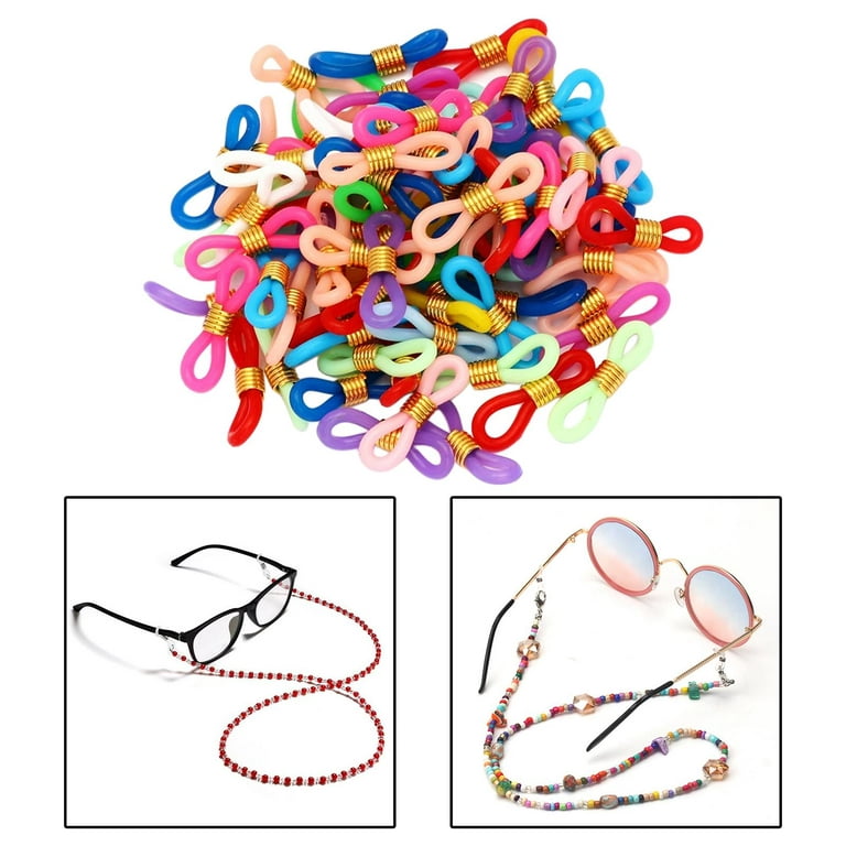 Mixed Colors Eye Glass Holder Ends Rubber Link Adjustable For