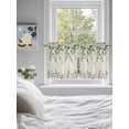 thumbnail image 3 of Sage Green Eucalyptus 2 Panel Kitchen Curtains for Small Windows, Farmhouse Weeping Leaves Linen Bathroom Tier Curtain, Short Window Treatment for Bedroom/Living Room 55"x24", 3 of 6