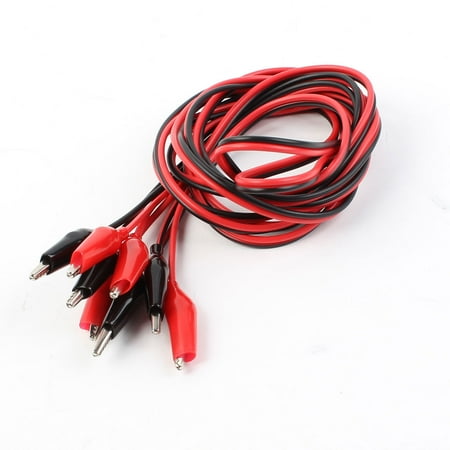 Electronic Test Lead Set - 2Pcs Double-ended Alligator Clips Test Lead Jumper Wire 1.5m 2 Color