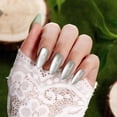 thumbnail image 2 of VSALON Press on Nails Medium Almond - Green Cat Eye Glassy Glitter Nails Kit for Women, Reusable Fake Nails & Soft Gel Nail Glue, Protector Cuticle Oil, Tabs & Nail File 32 PCS in 16 Sizes, 2 of 8