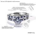 thumbnail image 2 of Adjustable Size 1.5ct CZ 925 Sterling Silver Wedding Ring Set for Women Female Ring, 2 of 7