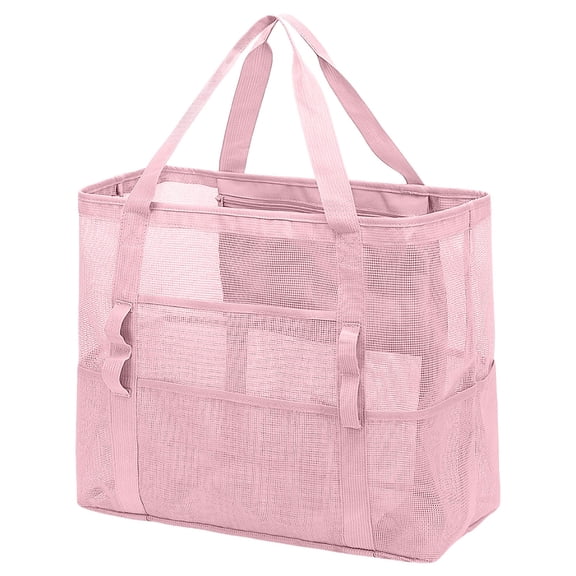 Large Capacity Travel Beach Bag, Mesh Beach Bag, with Zipper Pocket Pool and Swimming Travel Daily for Family Pool Bag for Toys & Vacation Essentials