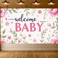 thumbnail image 5 of Floral Themed Welcome Baby Backdrop Banner Party Decoration Background for Baby Shower Events Photography Props Newborn Celebrations, 5 of 7