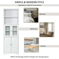thumbnail image 5 of Tall Bathroom Storage Cabinets With Doors & Shelves Freestanding Storage Cabinet For Bathroom Living Room Office 64"x21.5"x10.6", 5 of 9