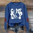 thumbnail image 4 of Women'S Pullover Sweatshirt Women'S Long Sleeve Pullover Sweatshirt Football Print Casual Crewneck Top For Games And Everyday Wear Blue XXL, 4 of 5