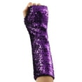 thumbnail image 2 of Roncen Gants Longs Sans Doigts Élastiques à Paillettes pour Costume de Fête Rave pour Femmes et Filles, 2 of 4