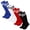 Black, White, Blue, Red, variant on Hengguang 4 Pairs Kids Soccer Socks, Unisex Anti-slip Breathable Kids Over Knee Soccer Socks, Towel Bottom Football Socks for Children Aged 5-12 to Playing Sports(White, Blue, Red, Black)