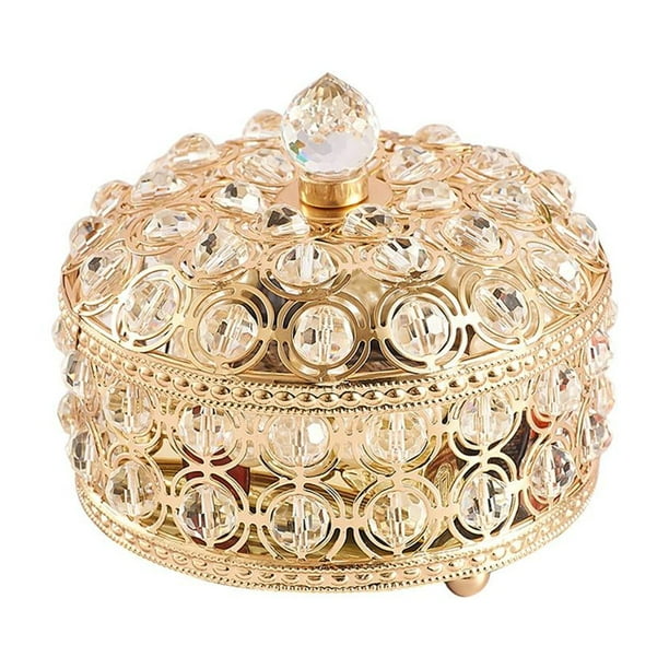 Joyero de cristal con tapa, expositor y organizador para collares 10cmx10cm