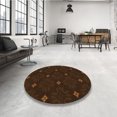 thumbnail image 3 of Ahgly Company Indoor Round Patterned Dark Bronze Brown Area Rugs, 8' Round, 3 of 6