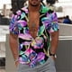 thumbnail image 4 of Camisas casuales con gráficos florales para hombres, ropa con estampado 3D, camisa hawaiana de playa, blusas Y2K de manga corta, ropa vintage, blusa con solapa, 4 of 5