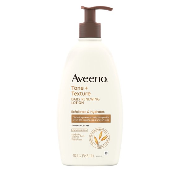 Loción Aveeno Tone + Texture, renovación diaria, 530 ml, sin fragancia
