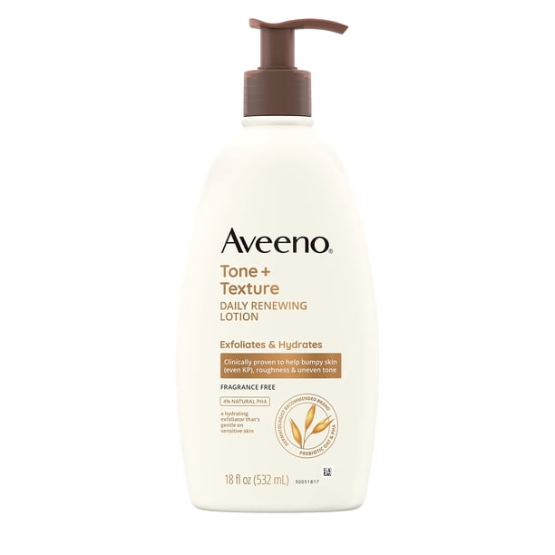 Loción Aveeno Tone + Texture, renovación diaria, 530 ml, sin fragancia